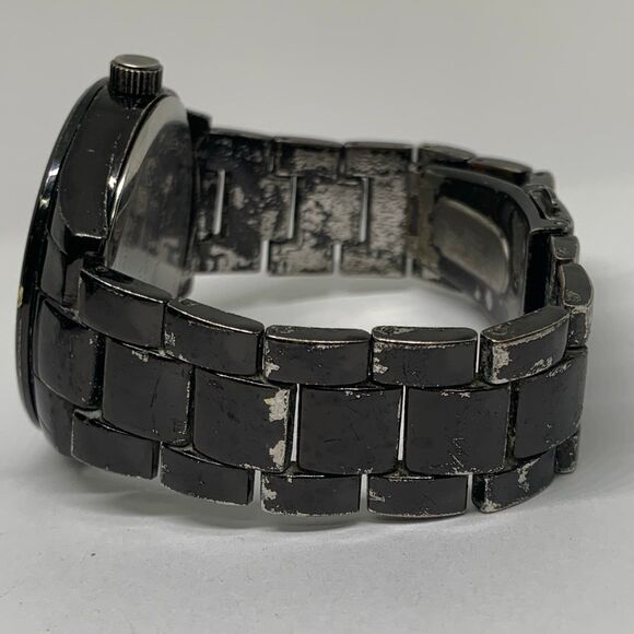 VAN HEUSEN Diamond men’s quartz analog black tone 44mm case size running - Picture 3 of 8